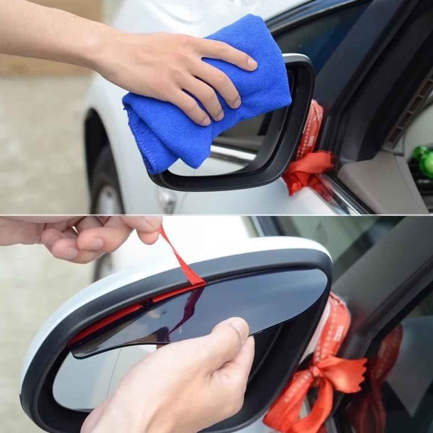 7562 1 Pair Mirror Rain Protector Car Rearview Mirror Rain Blades Car Back Mirror Eyebrow Rain Cover Car Rearview Mirror Eyebrow Covers Flexible Protection Rainproof Decoration Accessories (2 Pcs Set)