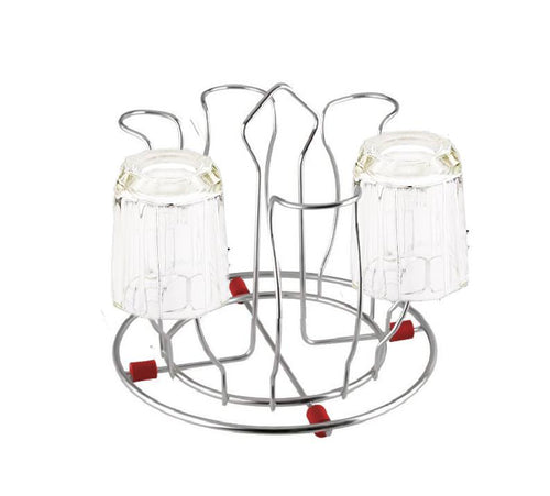 2134 Stainless Steel Glass Holder Glass Hanging Organizer For Kitchen Bars Pubs