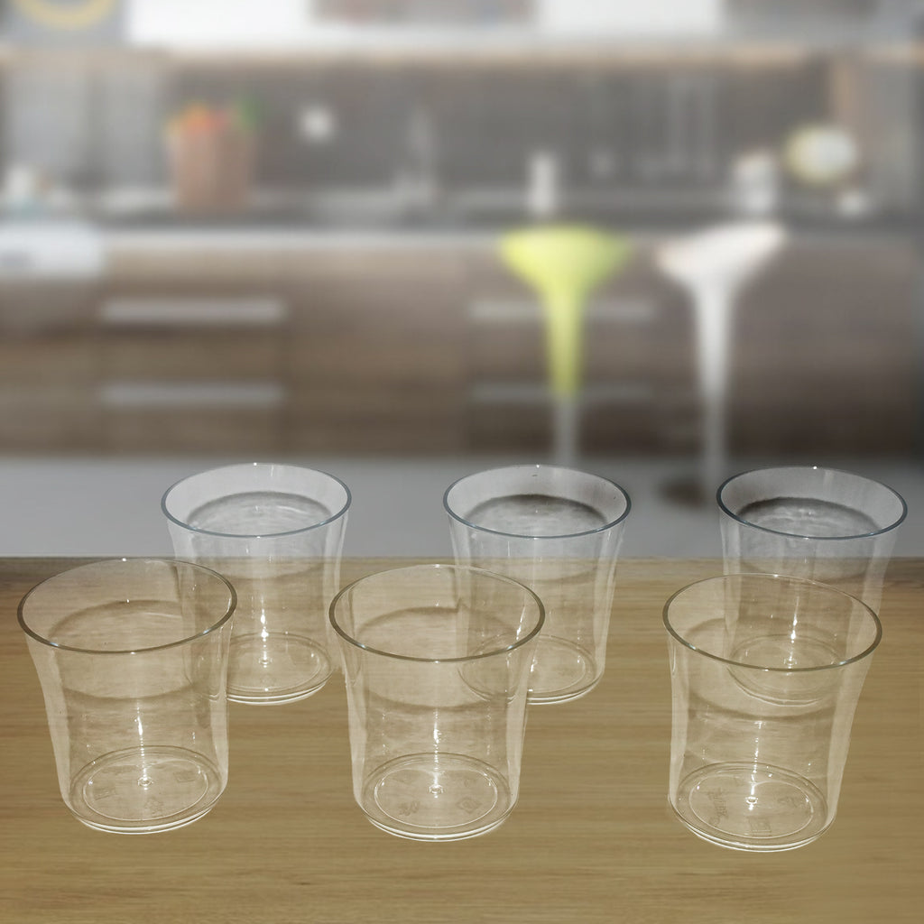 Apex Welcome Plastic Glass Set For Daily Use  Set Of 6