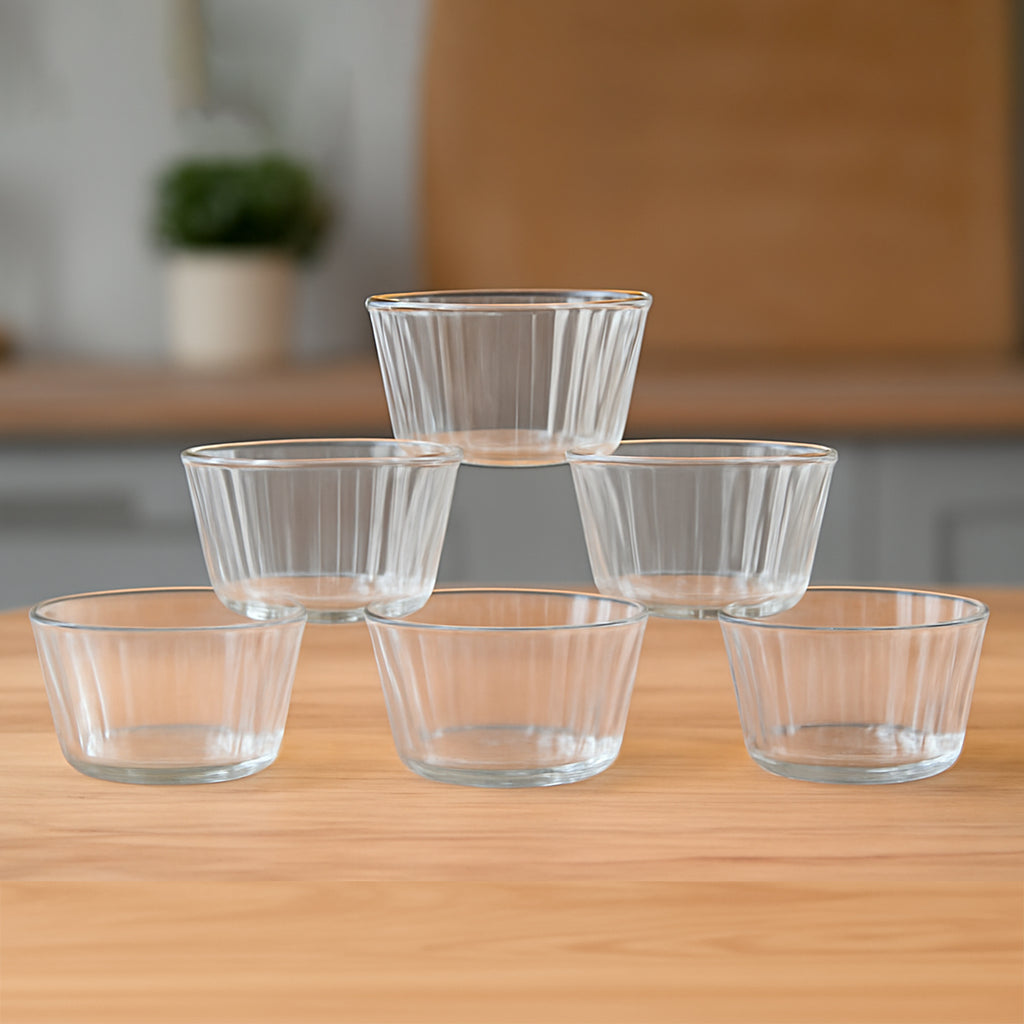 Premium Transparent Plastic Dessert Bowl Set  6 Pieces